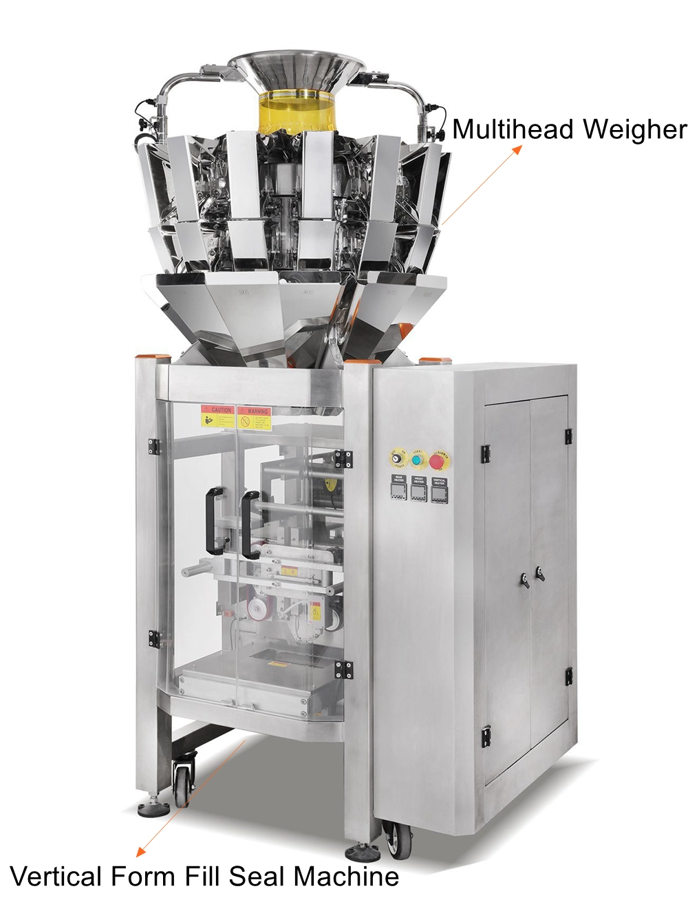 Multihead Weigher Vertical Form Fili & Seal Packing Machine Pillow Bag Gusset Bag Overlap Finseal Separate System Big Small Bag